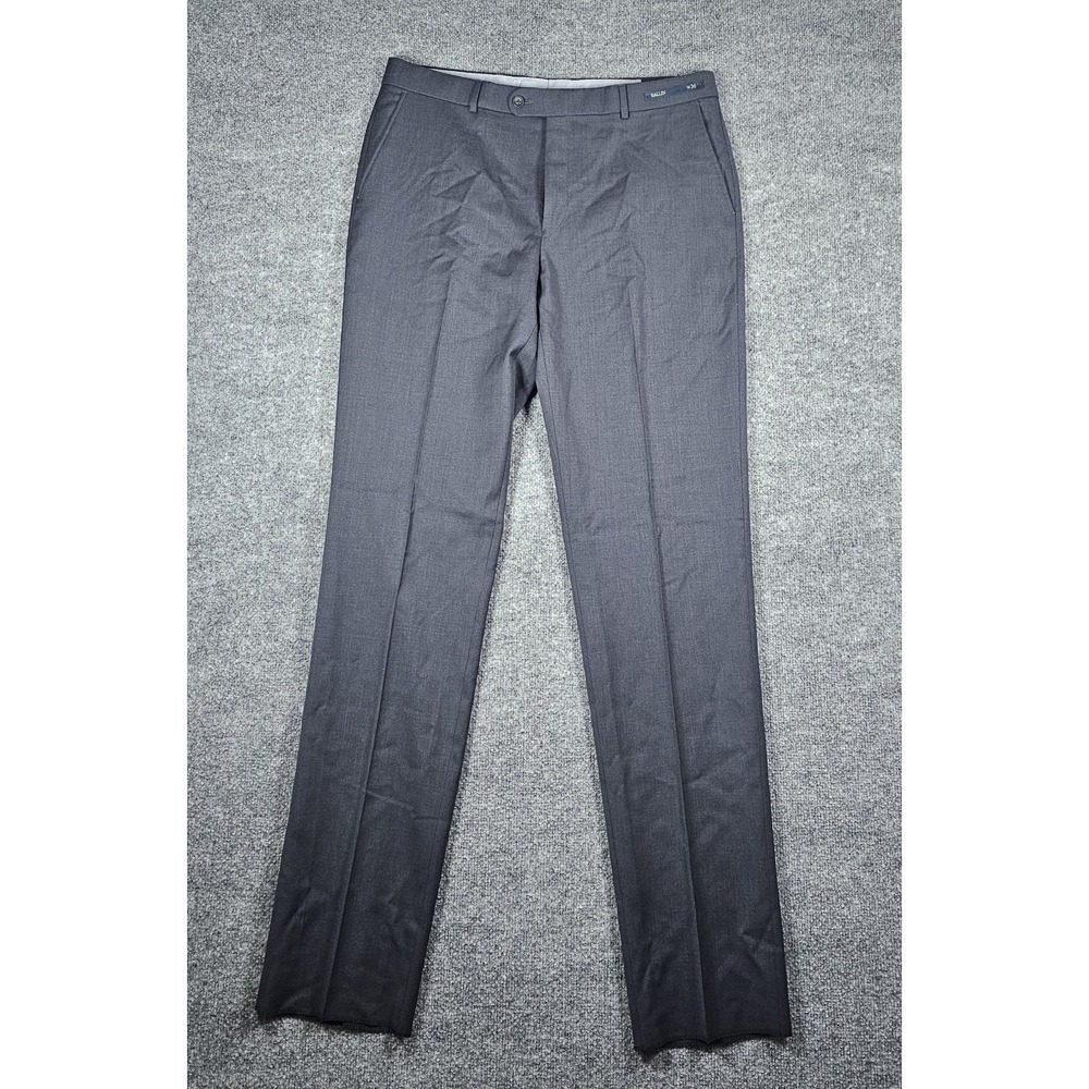 Ballin Dunhill Super 120s Wool Dress Pants Men's 36 Charcoal Unfinished Hem EZE